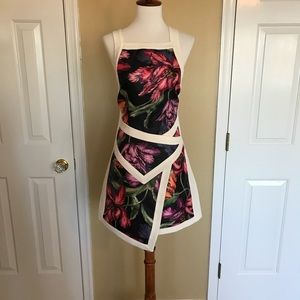 CAMEO floral print apron style cocktail dress